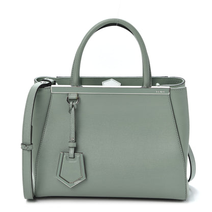 Fendi Vitello Elite Flamingo Petite 2Jours Tote Menta 1 of 9