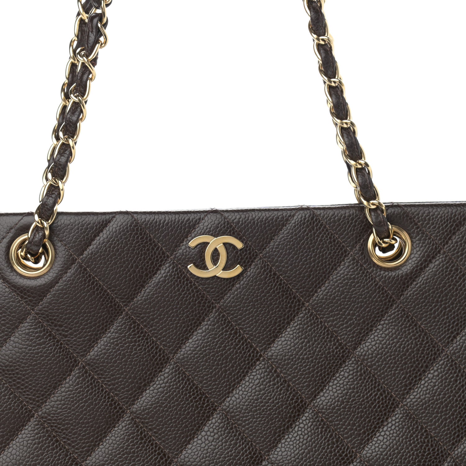 Chanel Caviar Quilted Shopper Tote Dark Brown 7 of 13