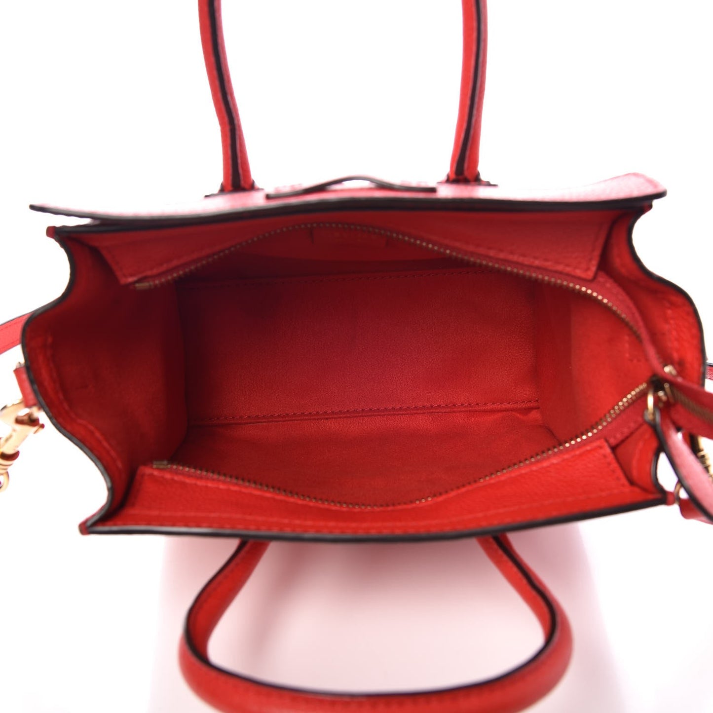 Drummed Calfskin Nano Luggage Coquelicot