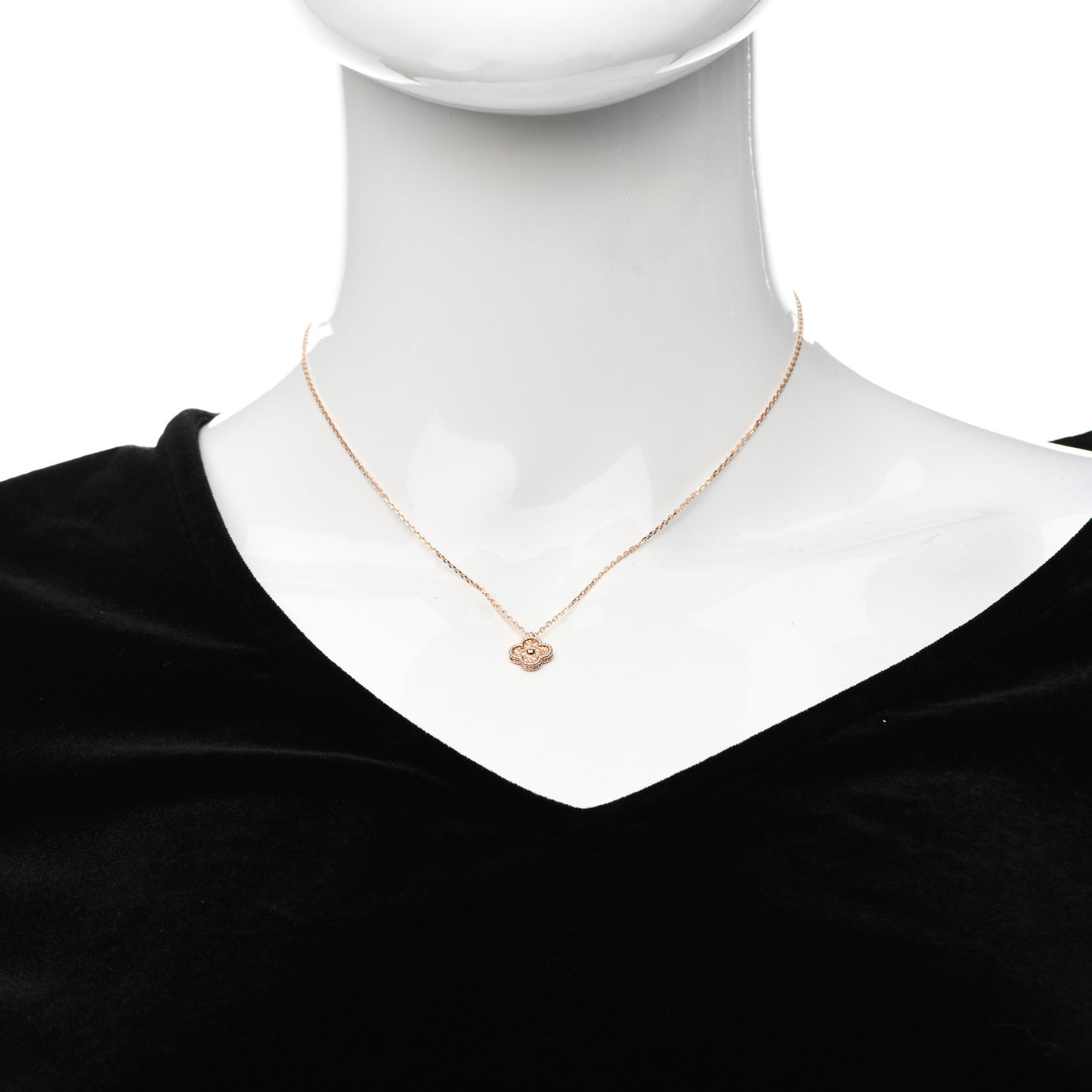 18K Rose Gold Sweet Alhambra Pendant Necklace