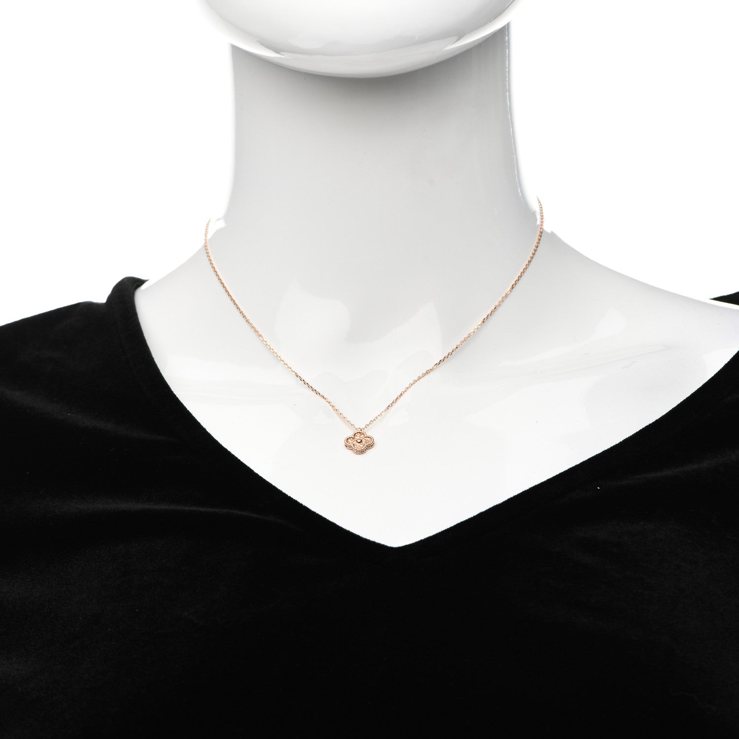 Van Cleef & Arpels 18K Rose Gold Sweet Alhambra Pendant Necklace 2 of 6