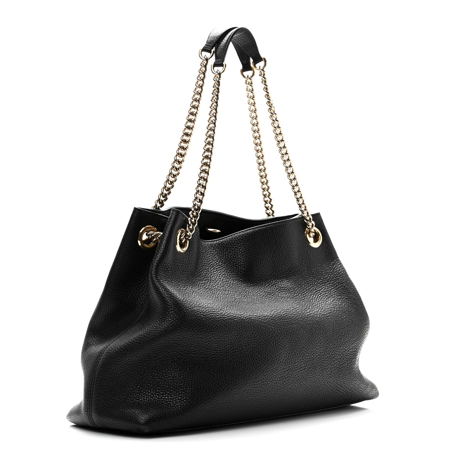 Gucci Pebbled Calfskin Medium Soho Chain Shoulder Bag Black 3 of 10