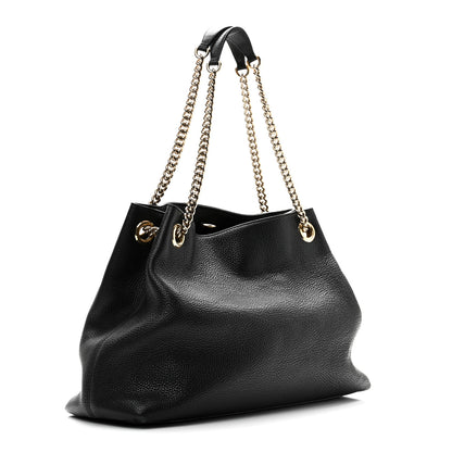 Gucci Pebbled Calfskin Medium Soho Chain Shoulder Bag Black 3 of 10
