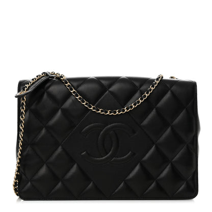 Chanel Lambskin Quilted Medium Diamond CC Flap Black 1 of 12