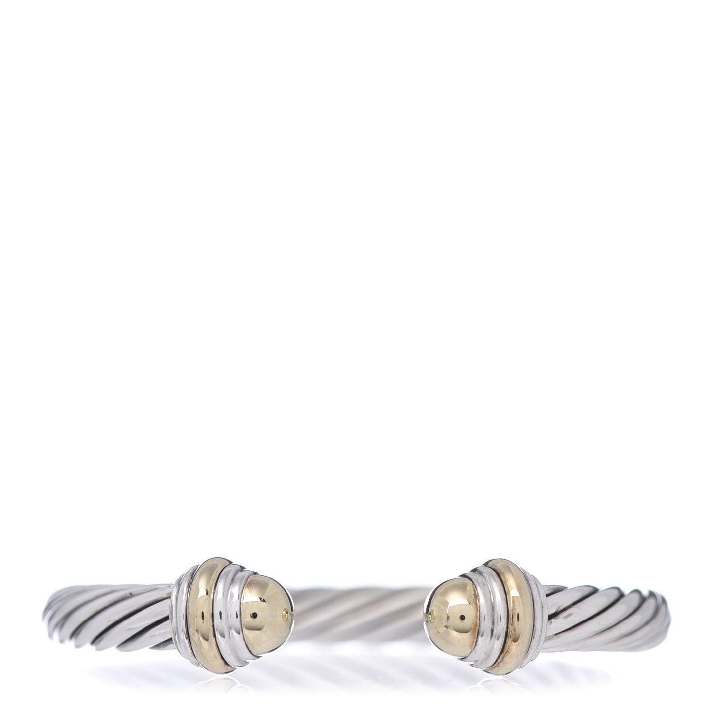 Sterling Silver 14K Yellow Gold 7mm Cable Classics Bracelet