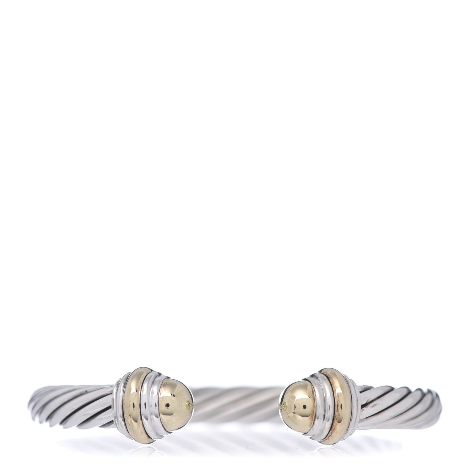 David Yurman Sterling Silver 14K Yellow Gold 7mm Cable Classics Bracelet 1 of 4