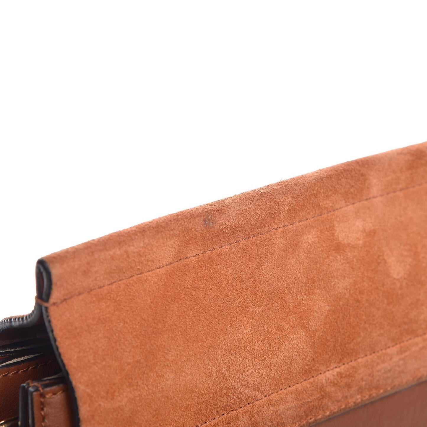 Suede Calfskin Medium Faye Shoulder Bag Tobacco