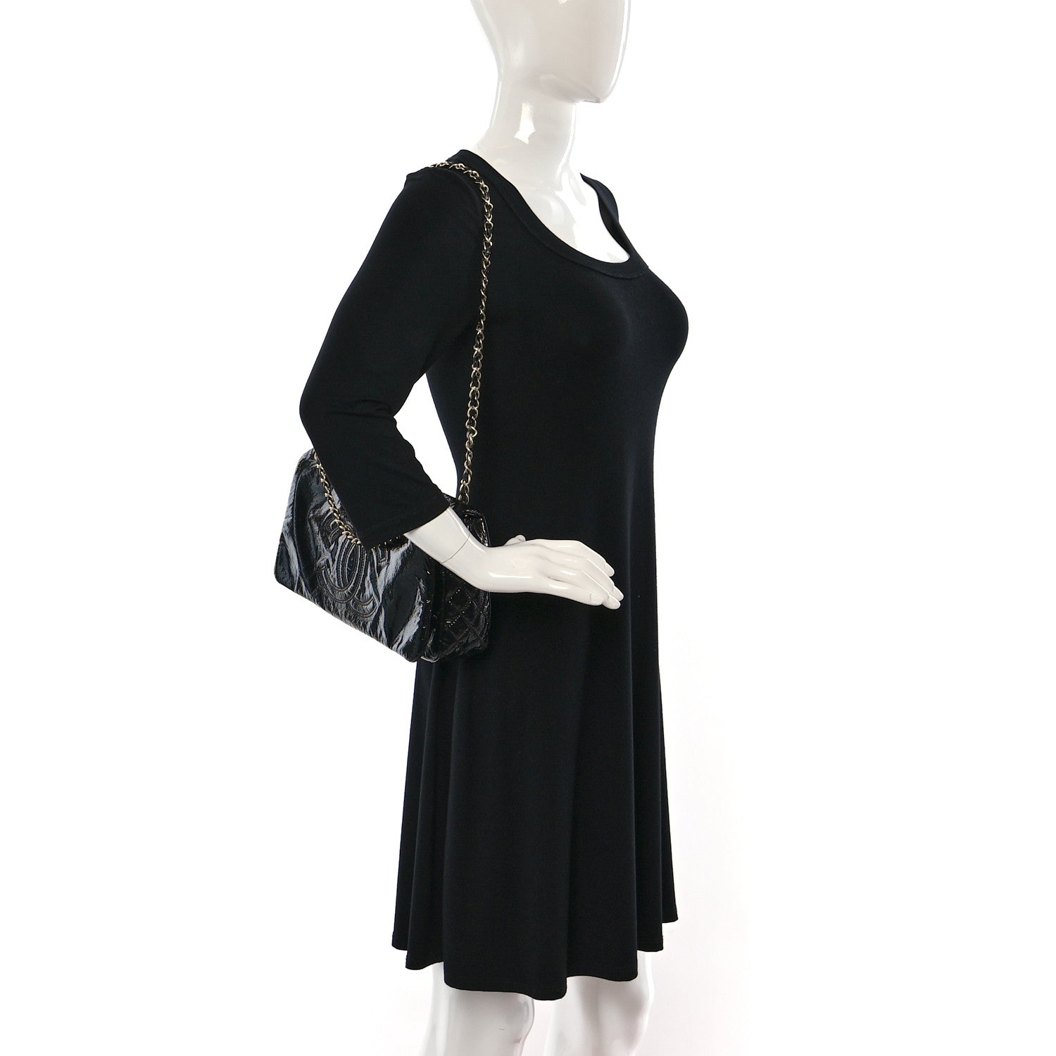 Chanel Vinyl Medium Rock and Chain Flap Black 2 of 10