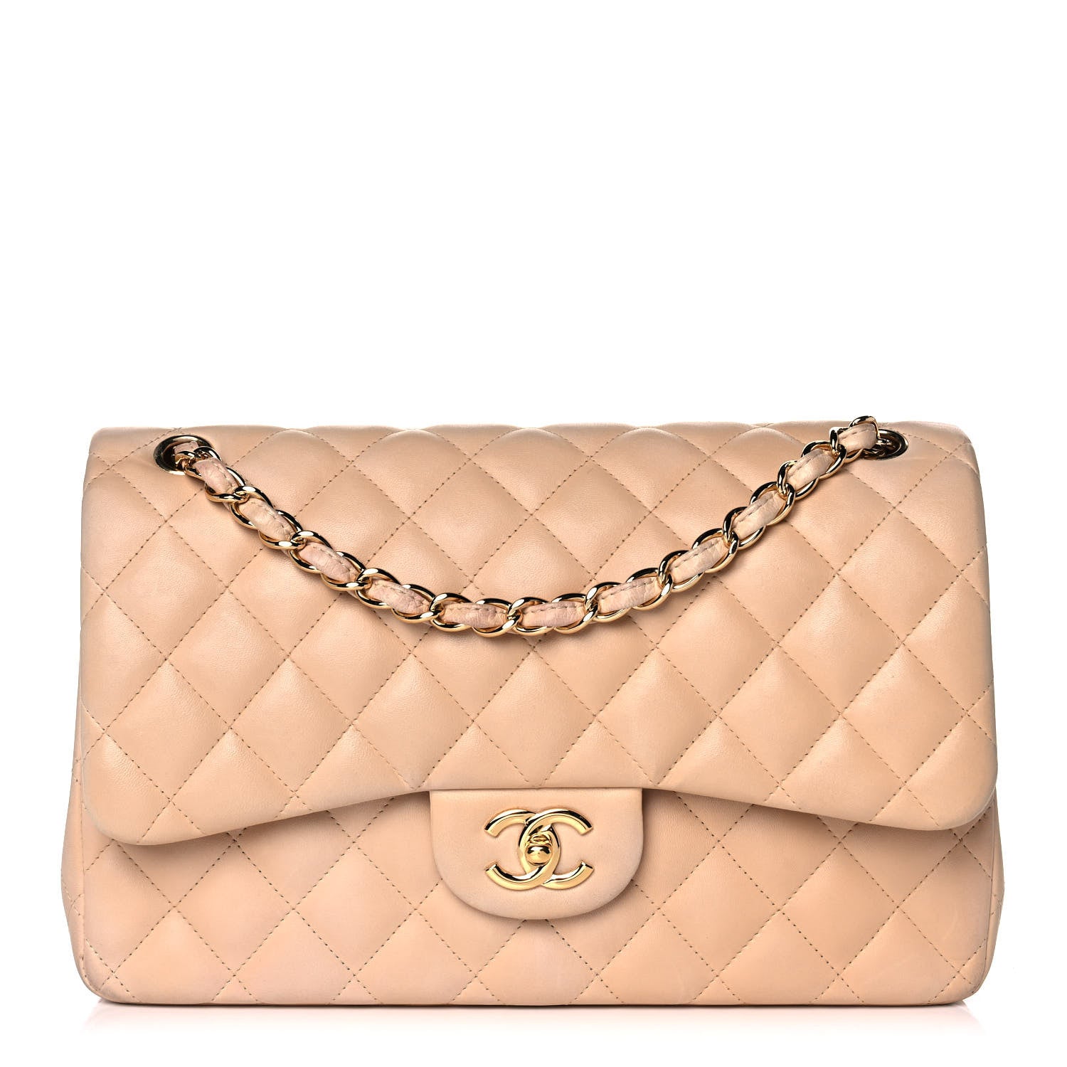 Chanel Lambskin Quilted Jumbo Double Flap Beige Clair 1 of 11