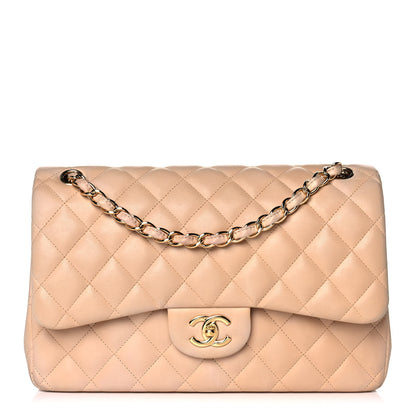 Chanel Lambskin Quilted Jumbo Double Flap Beige Clair 1 of 11