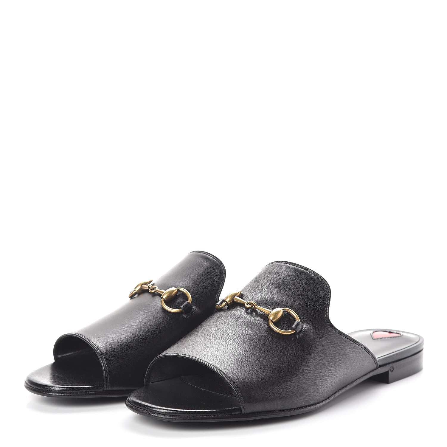 Gucci Malaga Kid Horsebit Slide Sandals 35.5 Black 3 of 8