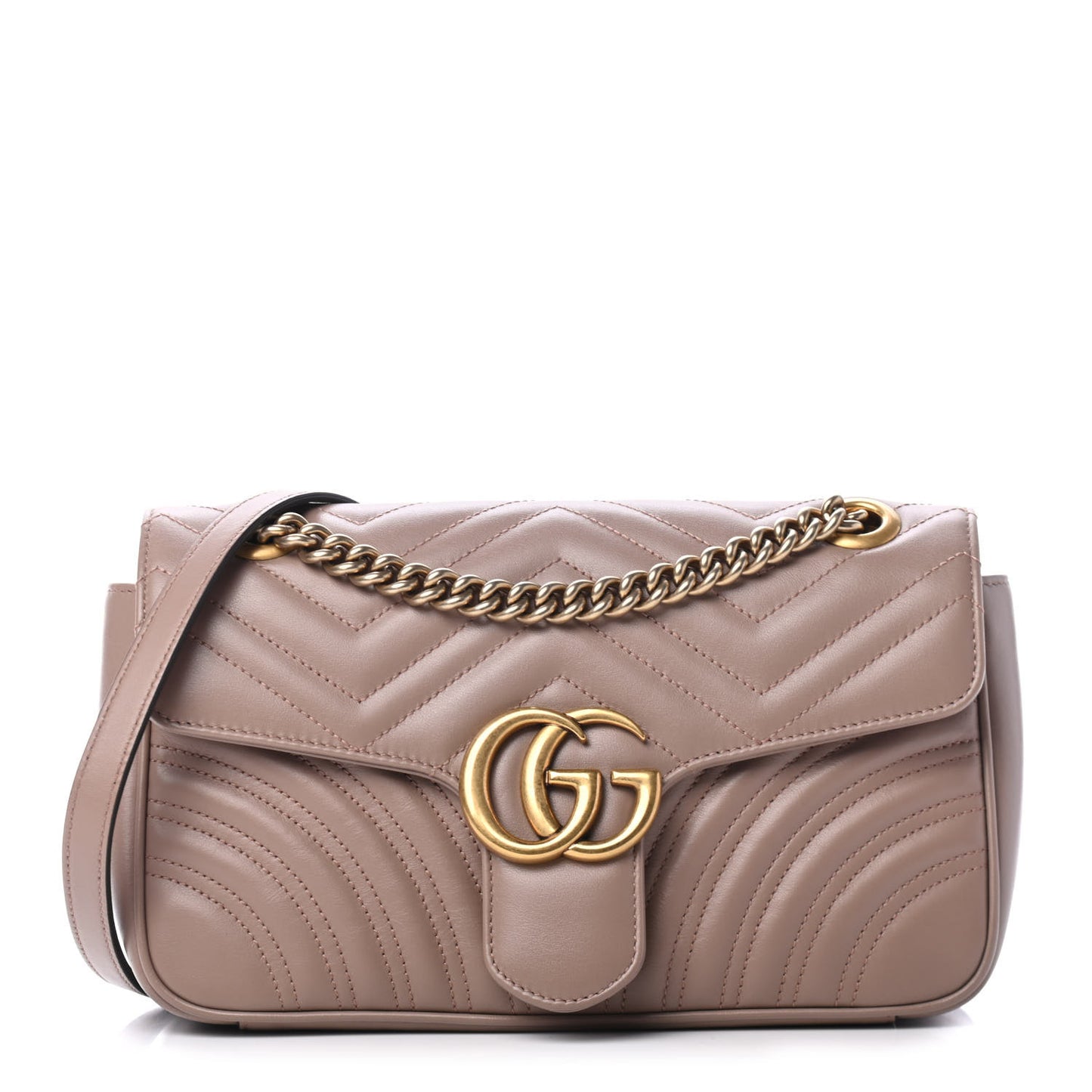 Calfskin Matelasse Small GG Marmont Shoulder Bag Porcelain Rose