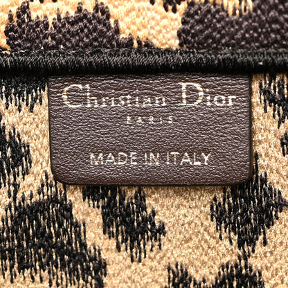 Christian Dior Canvas Mizza Embroidered Large Leopard Book Tote Beige 6 of 10