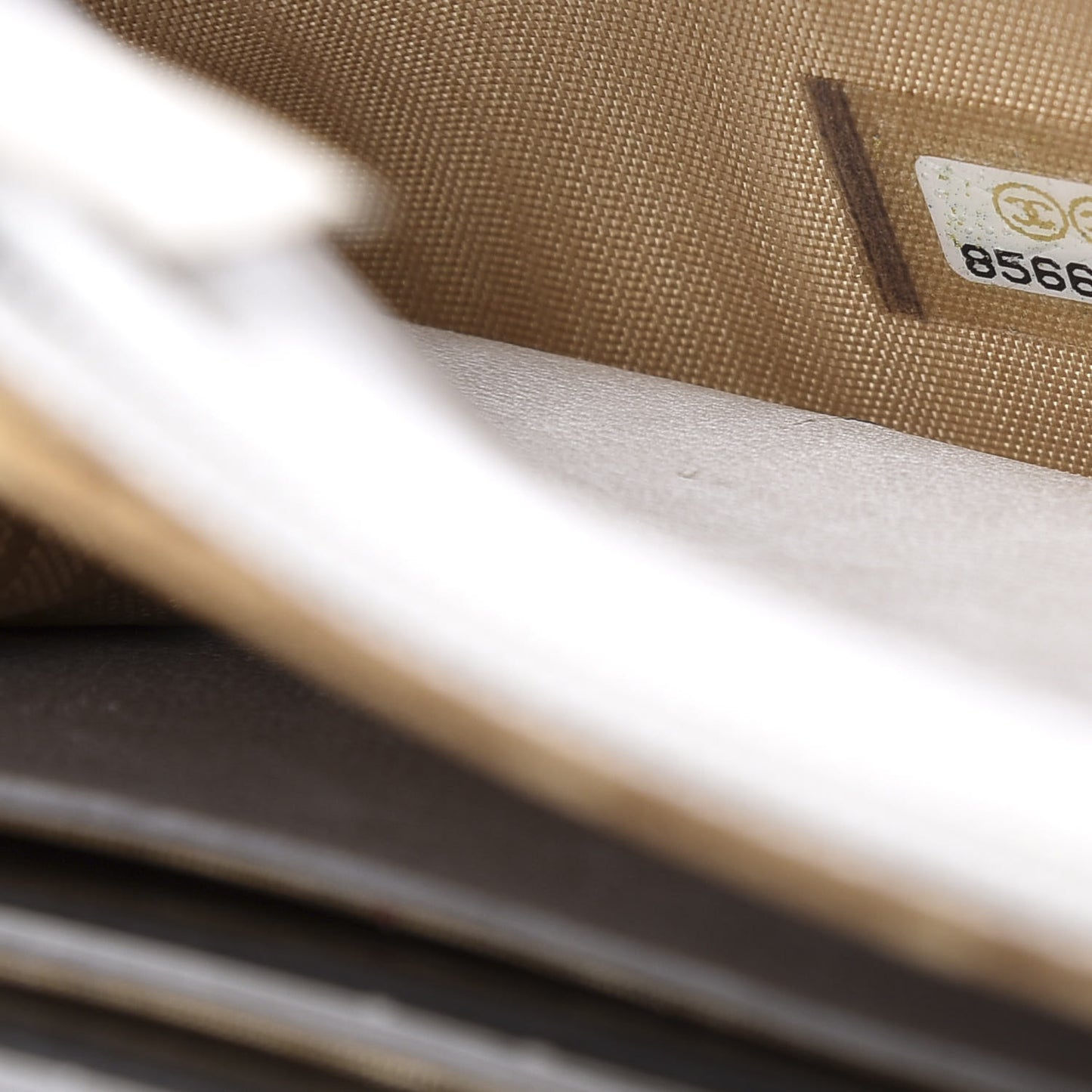 Patent Camellia Print Wallet On Chain WOC Gris Clair