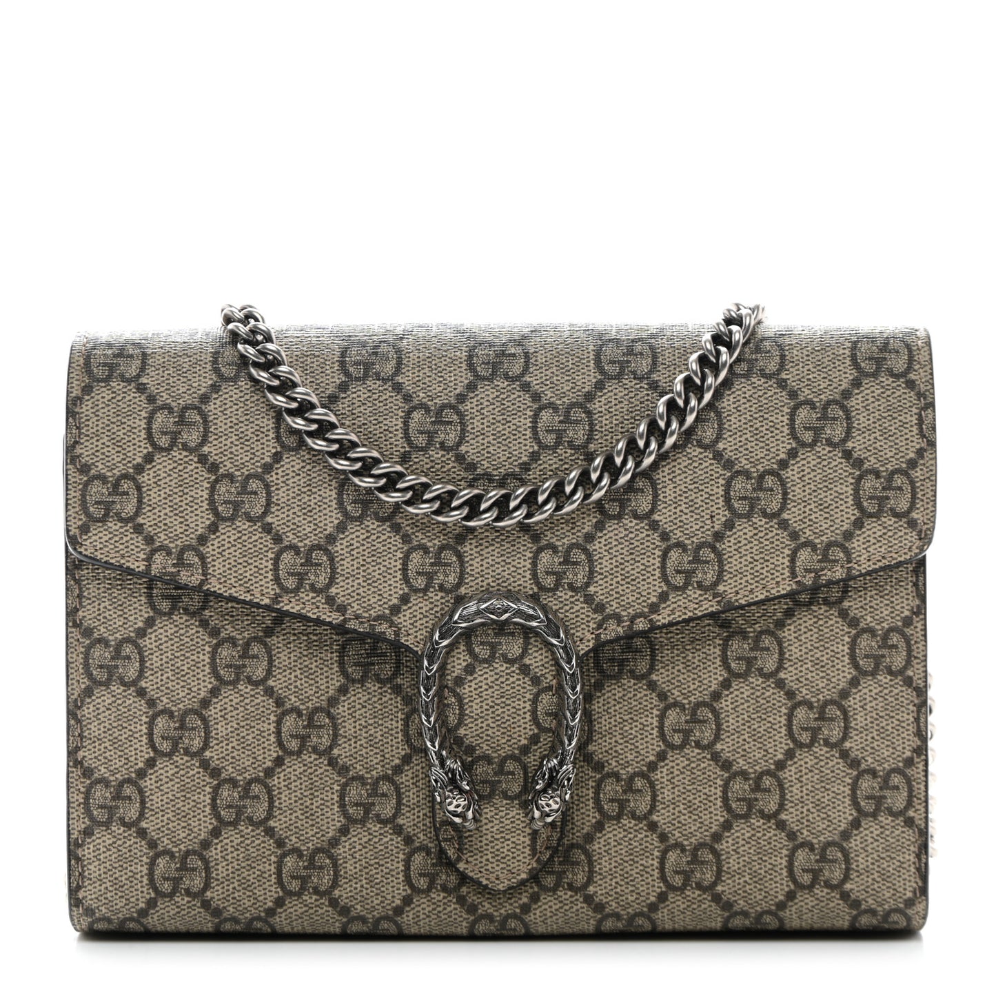 GG Supreme Monogram Mini Dionysus Chain Wallet Beige Taupe