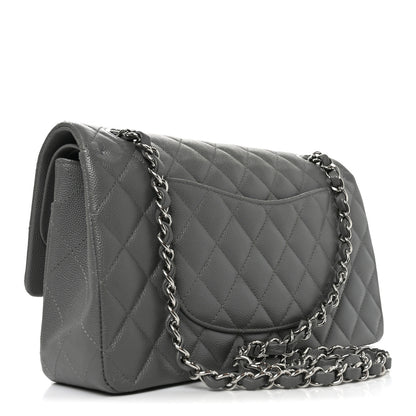 Chanel Caviar Quilted Medium Double Flap Grey 3 of 11