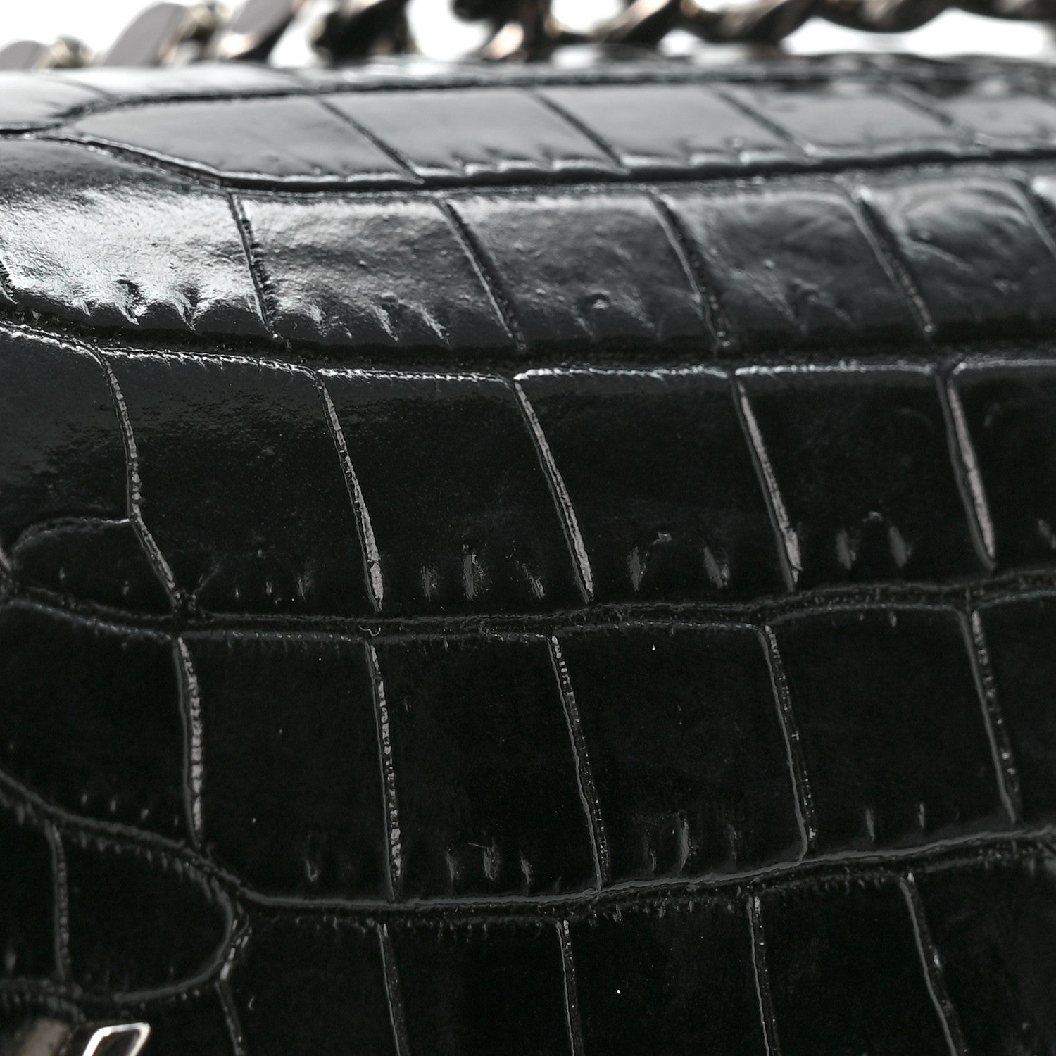 Saint Laurent Calfskin Crocodile Embossed Medium Monogram Sunset Black 13 of 13