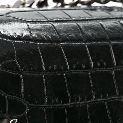 Saint Laurent Calfskin Crocodile Embossed Medium Monogram Sunset Black 13 of 13