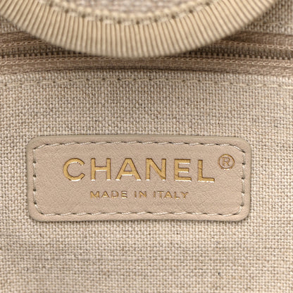 Chanel Mixed Fibers Medium Deauville Tote Beige Black 6 of 10