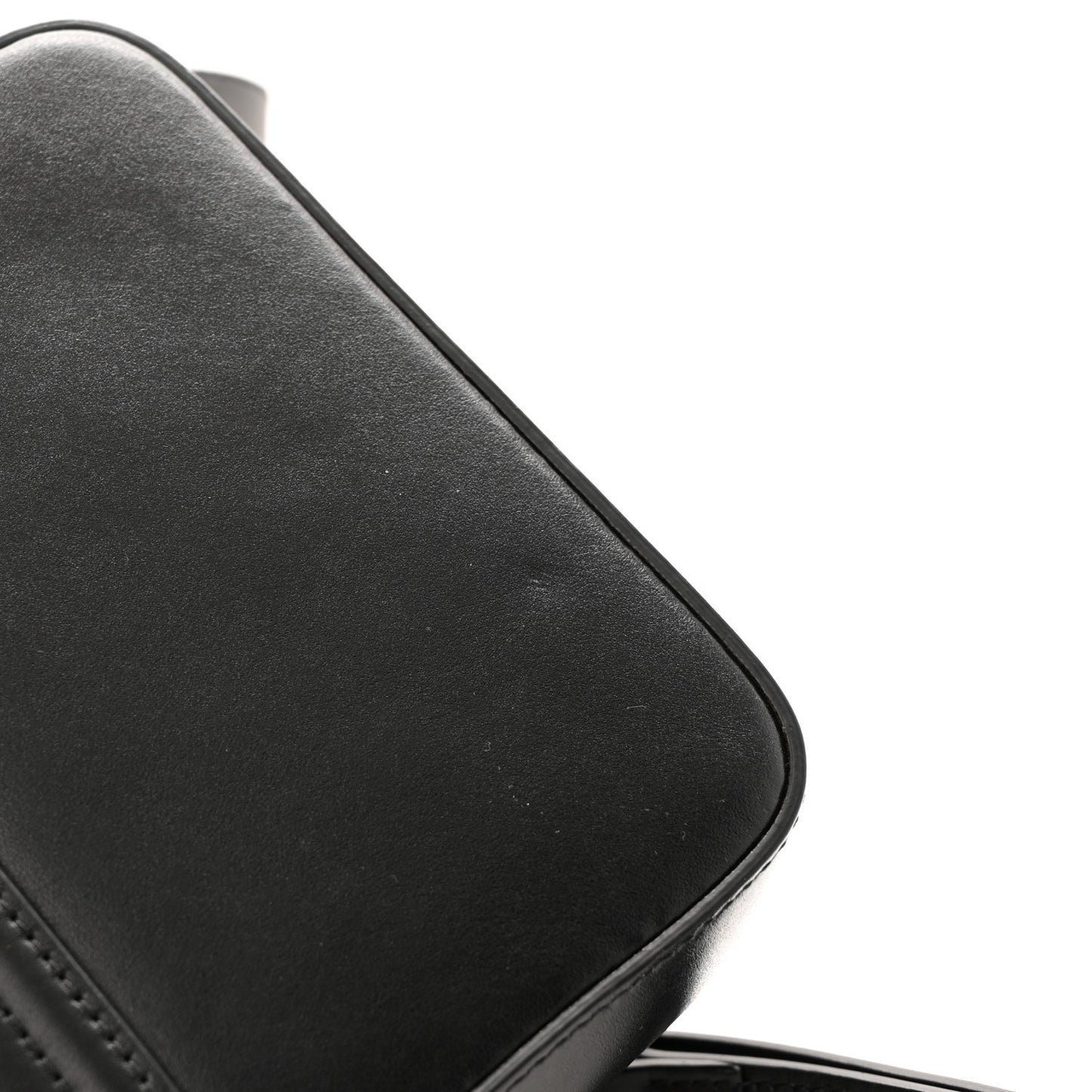 Shiny Calfskin Suede Mini C Double Carry Black