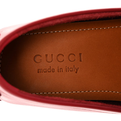 Gucci Soft Clove Calfskin Monochrome Mens Interlocking G Driver Loafers 8 Red 8 of 13