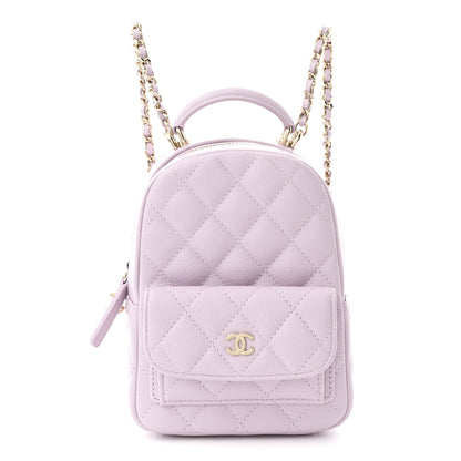Chanel Caviar Quilted CC Mini Classic Backpack Light Purple 1 of 9