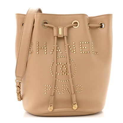 Chanel Caviar Deauville Drawstring Bucket Bag Beige 1 of 10