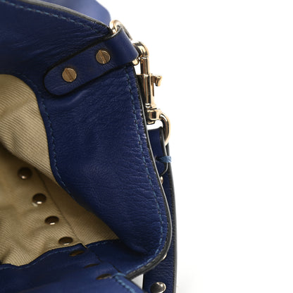 Valentino Garavani Vitello Medium Rockstud Tote Blue China 9 of 17