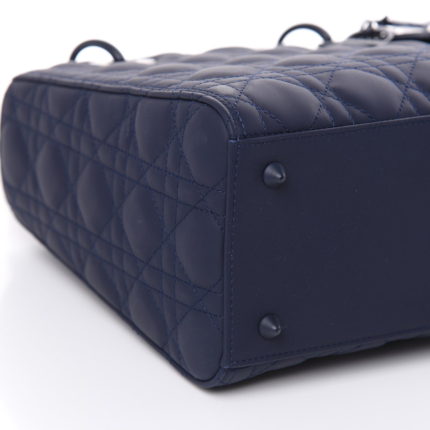 Ultra Matte Calfskin Cannage Medium Lady Dior Blue
