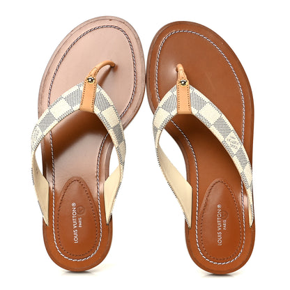 Louis Vuitton Damier Azur Sunny Flat Thong Sandals 37 2 of 8
