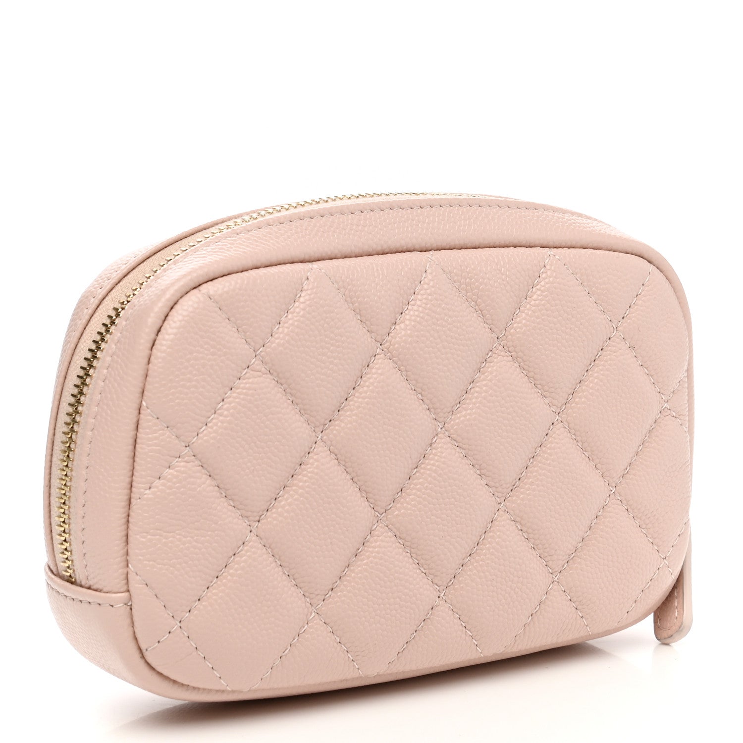 Chanel Caviar Quilted Small Curvy Pouch Cosmetic Case Light Pink 3 of 7