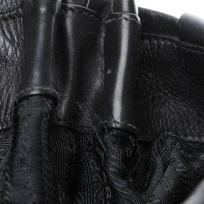 Prada Soft Calf Pleated Hobo Nero Black 10 of 13