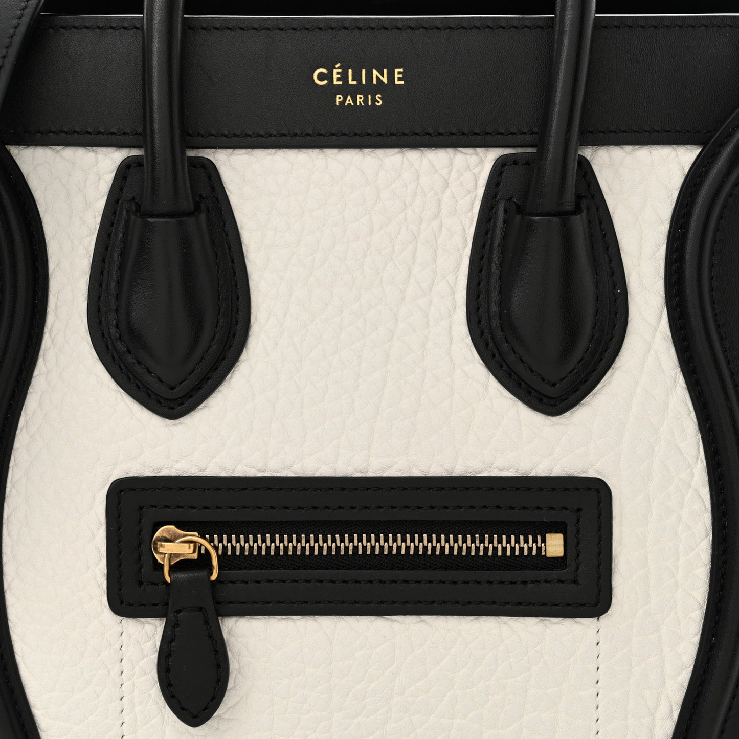 Bullhide Calfskin Nubuck Bi-Color Nano Luggage Black White