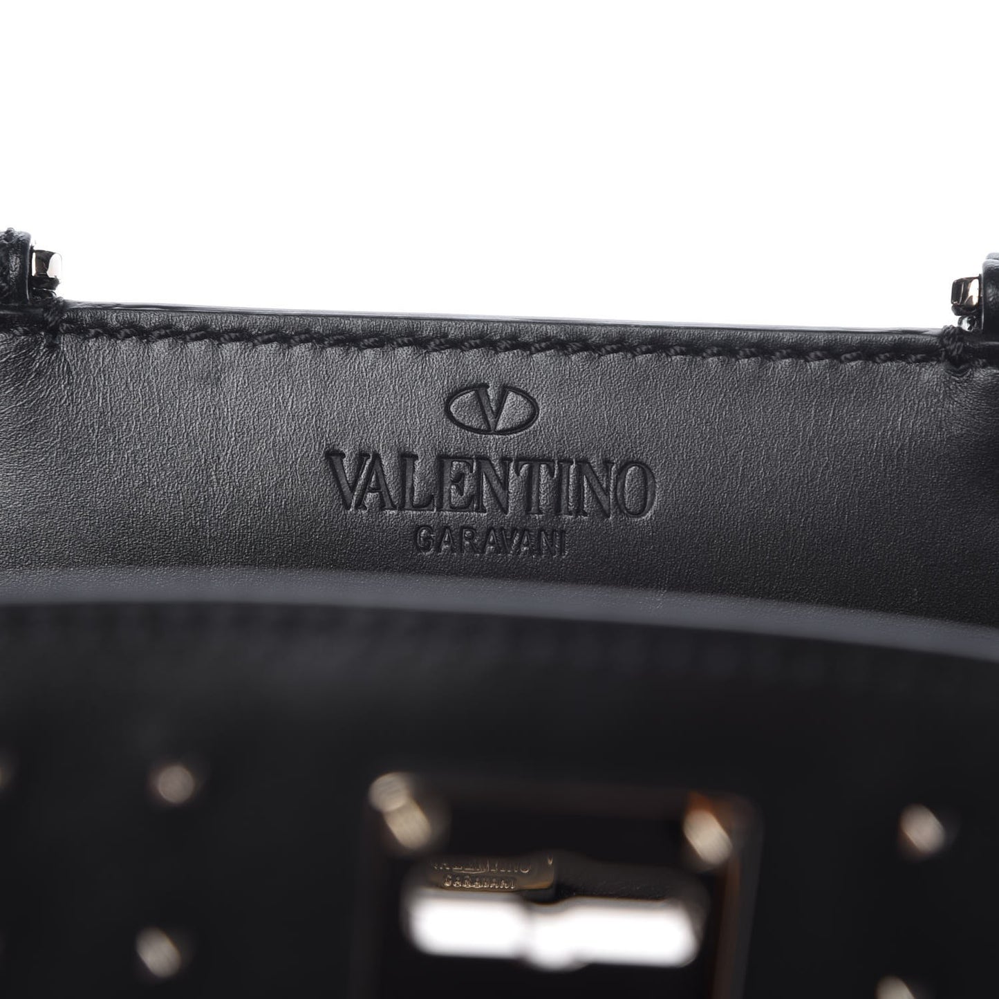 Calfskin Studded Medium Joylock Satchel Black