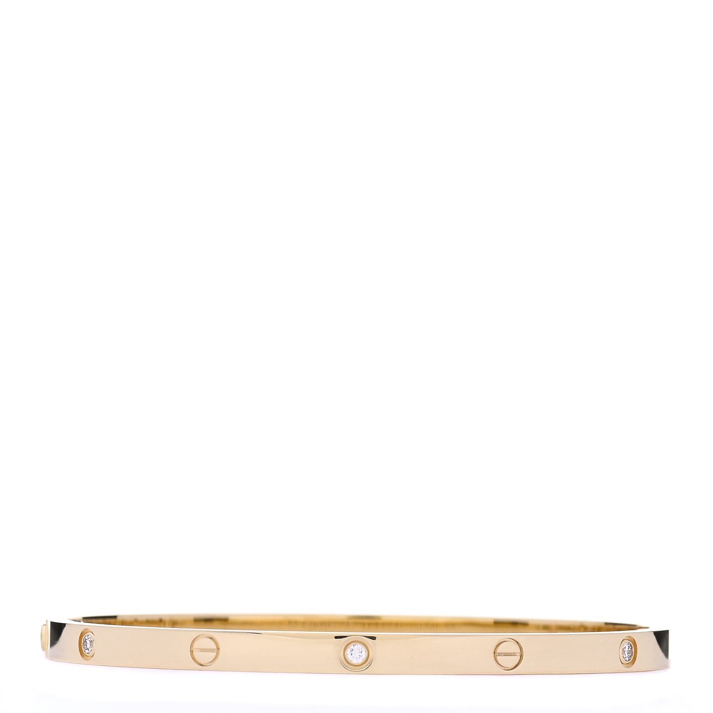 18K Yellow Gold 6 Diamond Small LOVE Bracelet 16