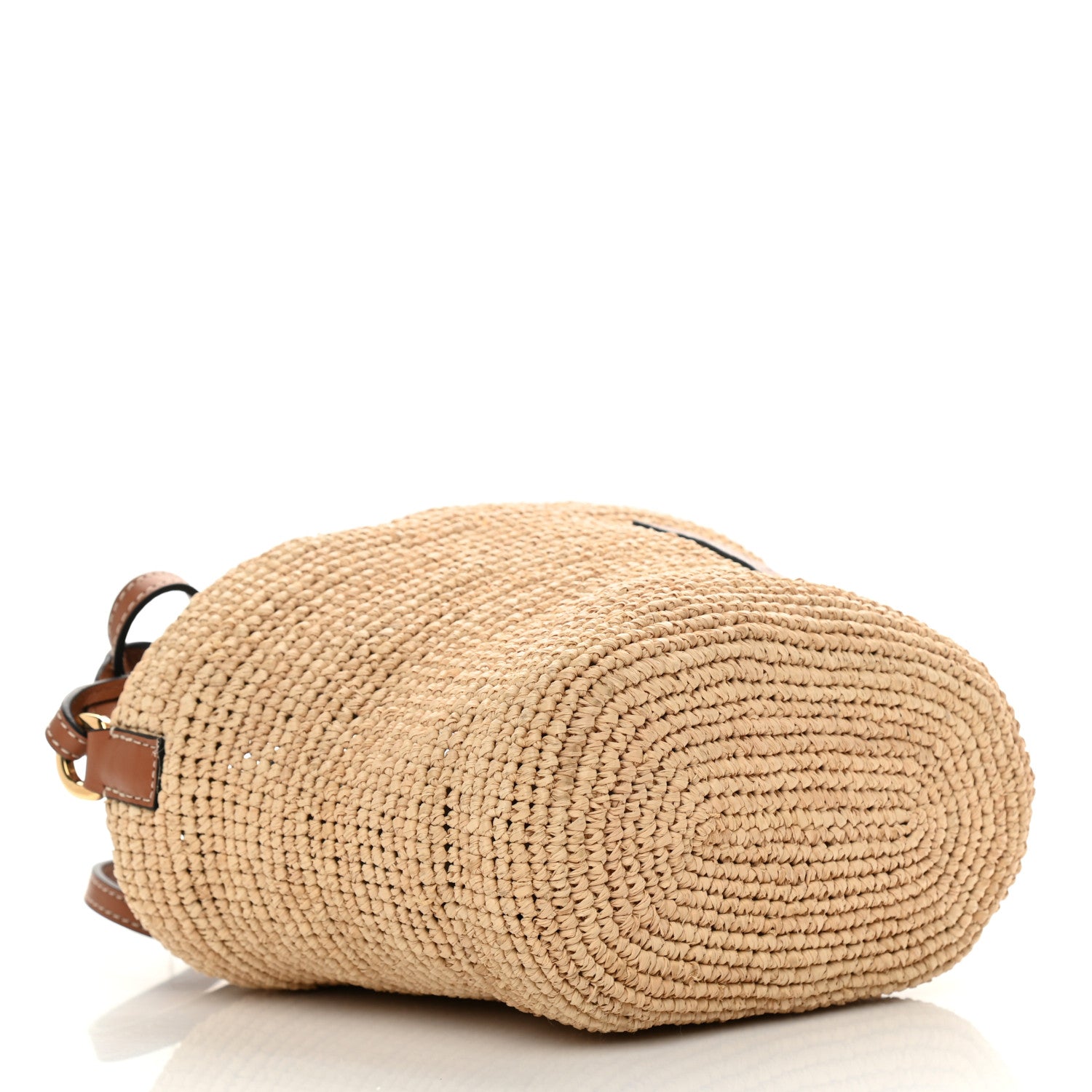 Loewe Calfskin Raffia Bucket Bag Natural Tan 4 of 11