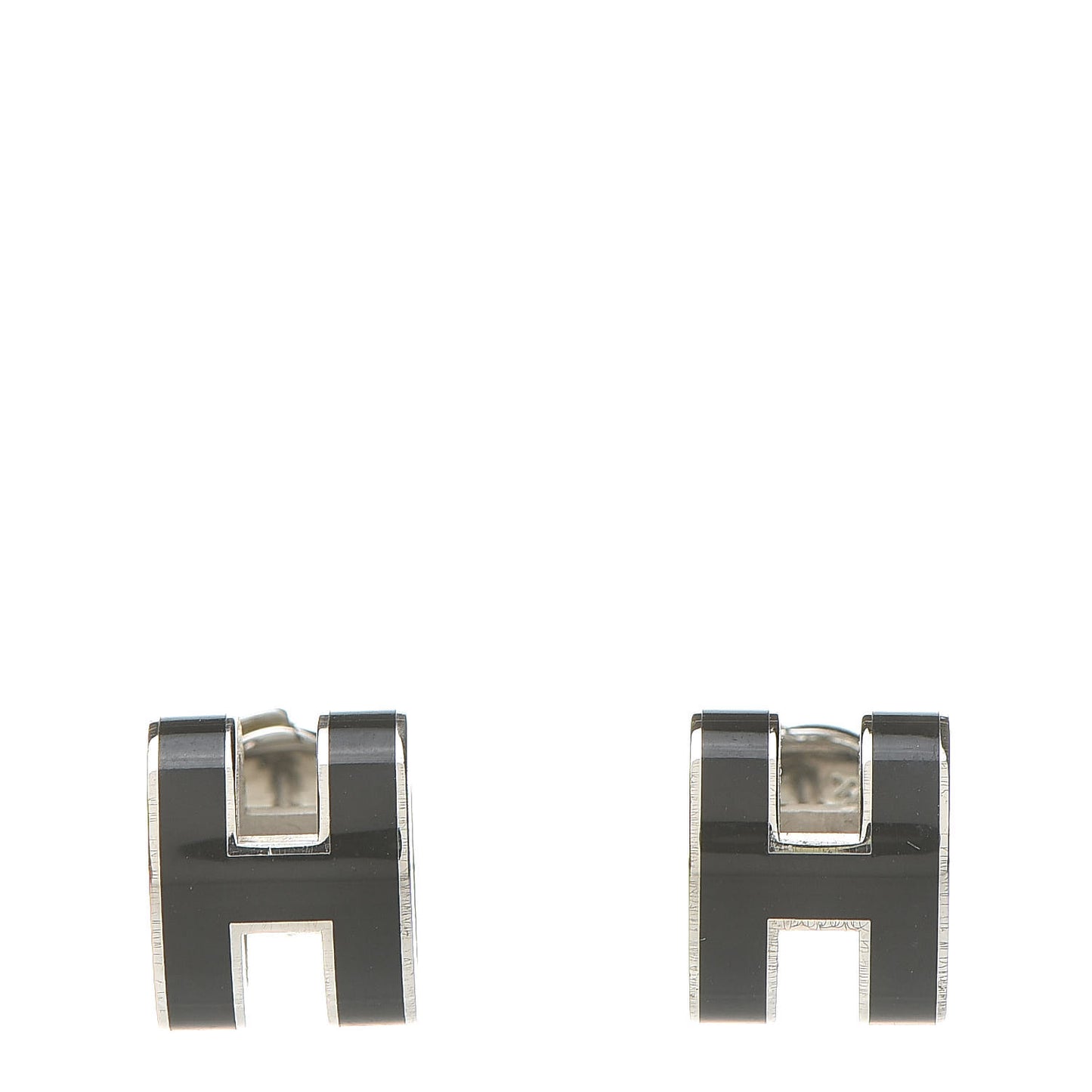 Palladium Lacquered Pop H Earrings Black