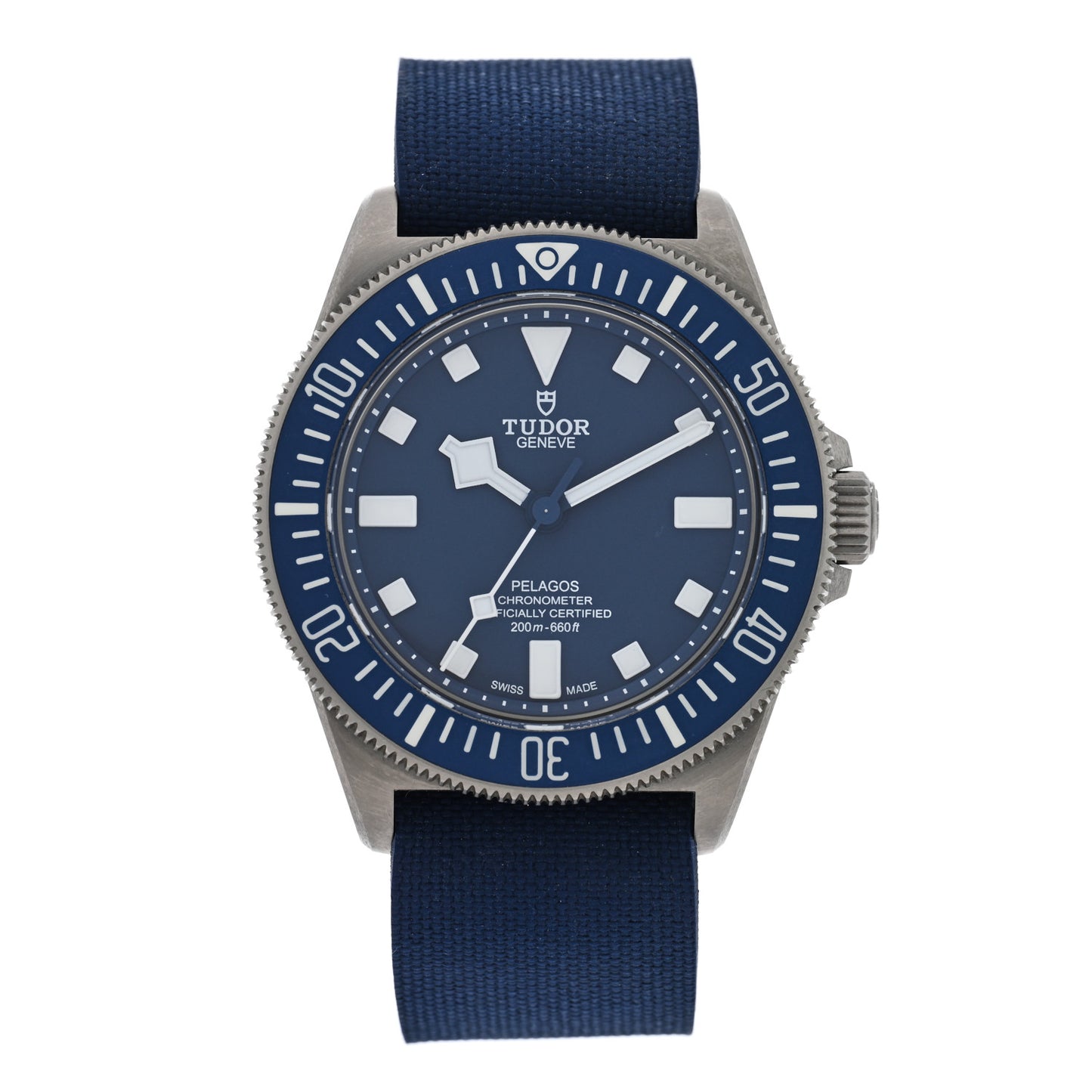 Titanium Fabric 42mm Pelagos Automatic Watch Blue 25707B