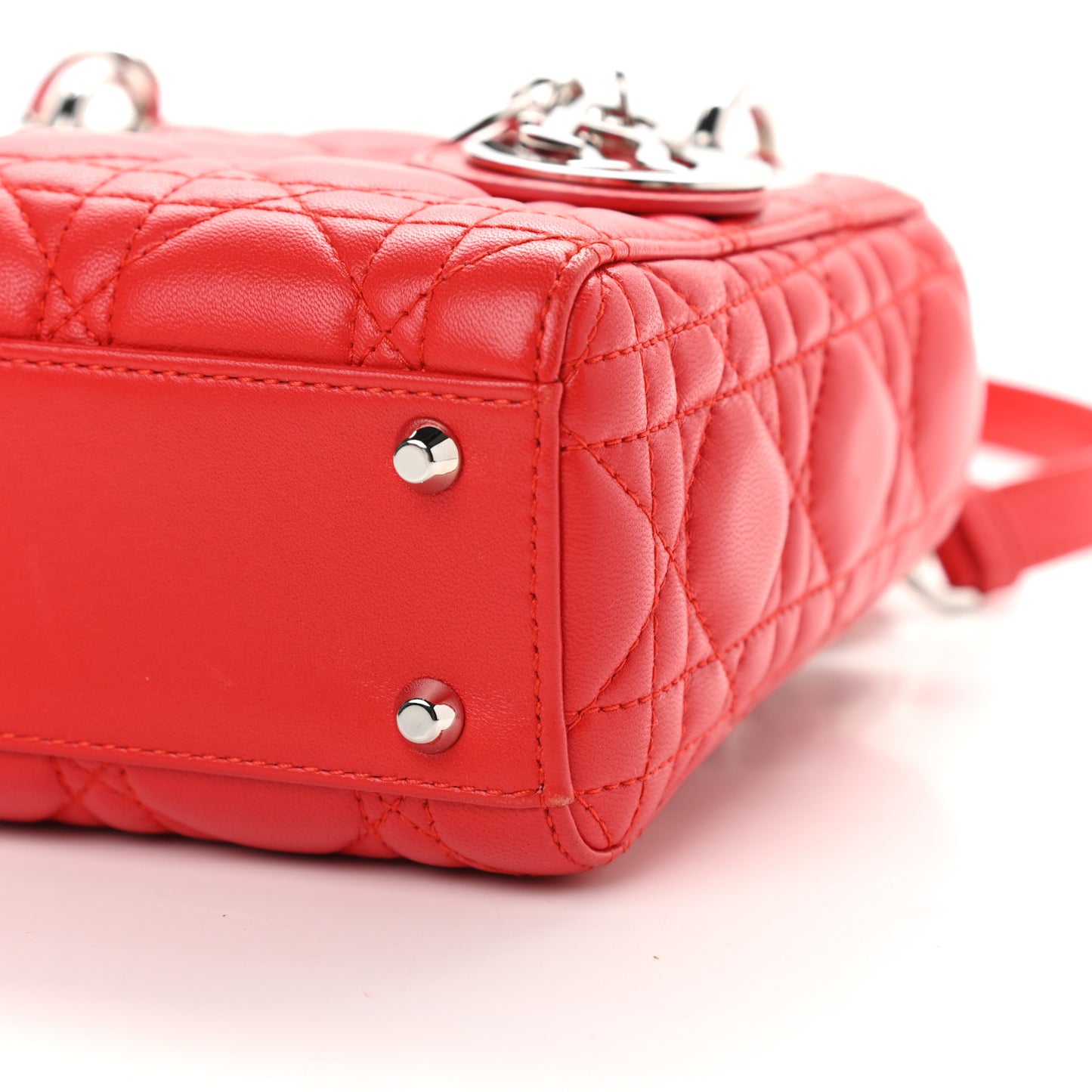 Lambskin Cannage Mini Lady Dior Red