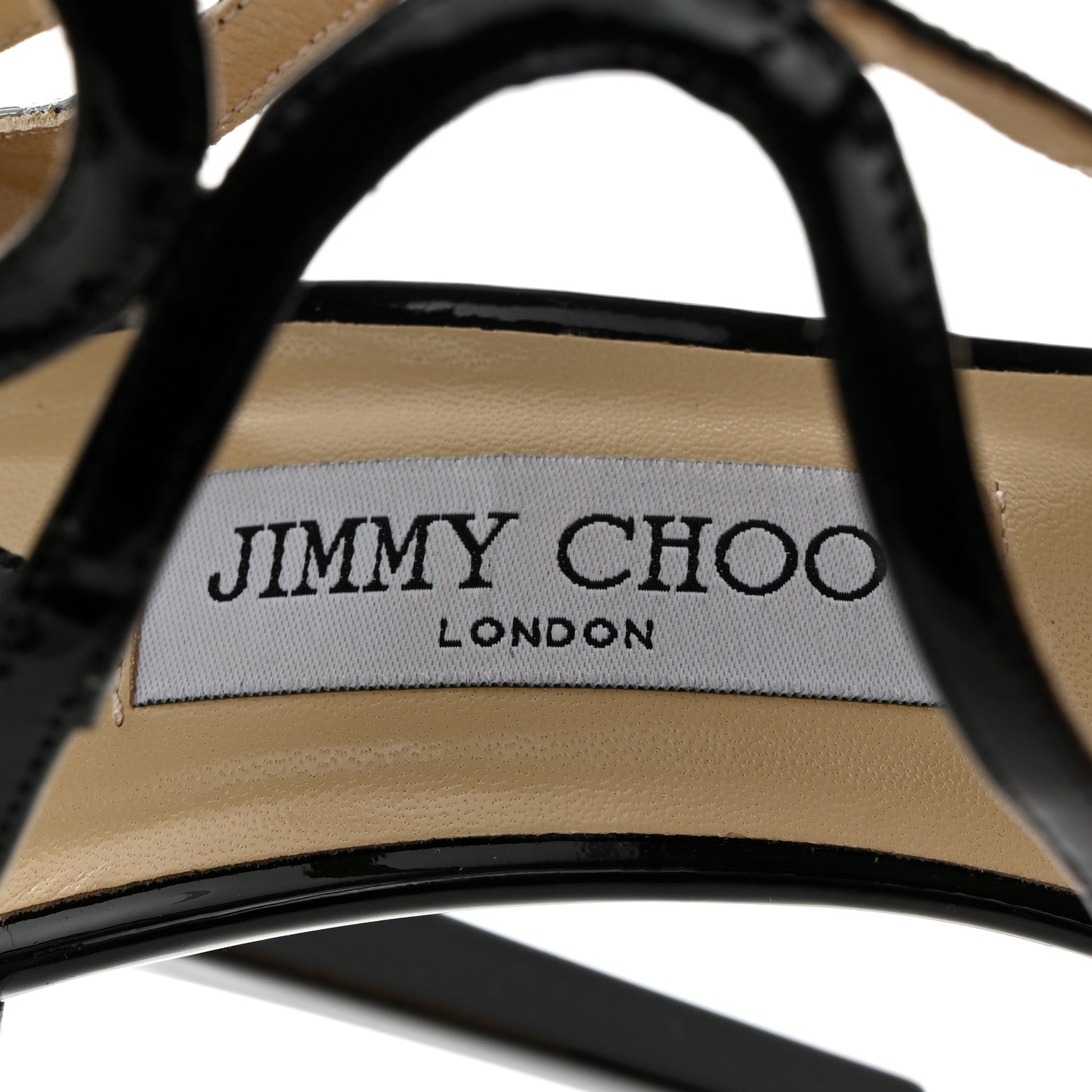 Jimmy Choo Patent Calfskin Lance Sandals 40.5 Black 6 of 8