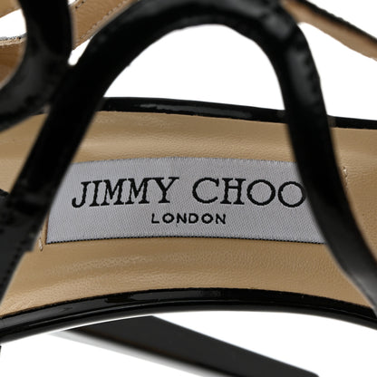 Jimmy Choo Patent Calfskin Lance Sandals 40.5 Black 6 of 8