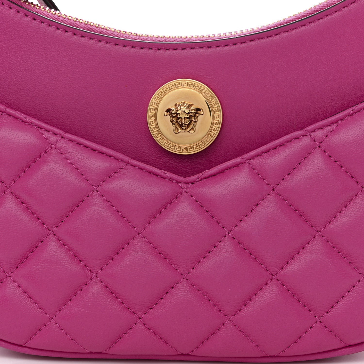 Versace Nappa Quilted Medusa Shoulder Bag Fuchsia 8 of 12