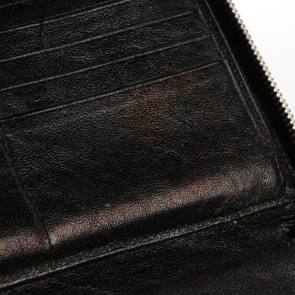 Chanel Glazed Calfskin Quilted Large Zip Around Organizer Wallet Black 9 of 11