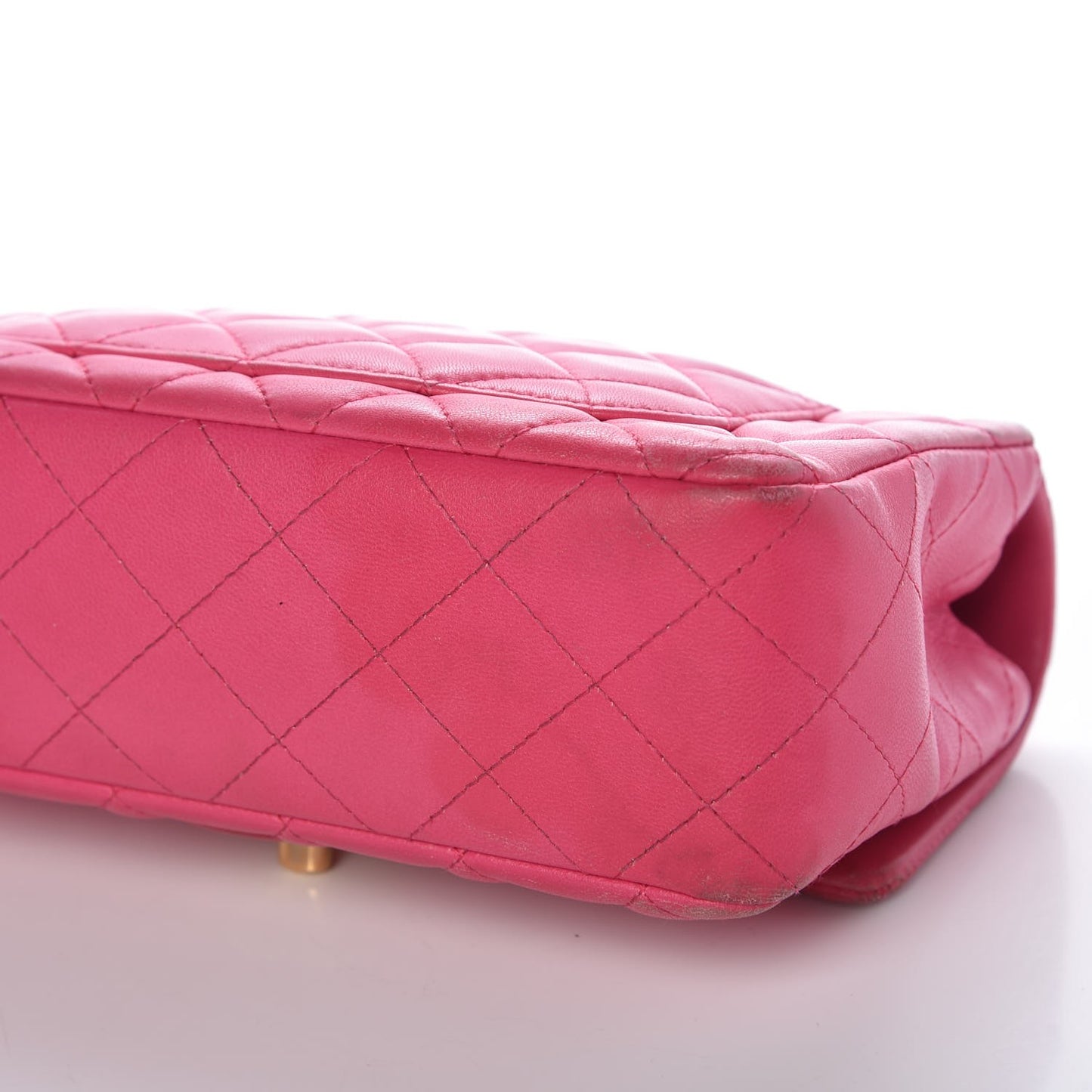 Lambskin Quilted Mini Rectangular Flap Dark Pink