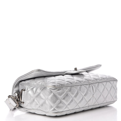 Chanel Metallic Calfskin Quilted Medium Casual Rock Flap Silver 4 of 11