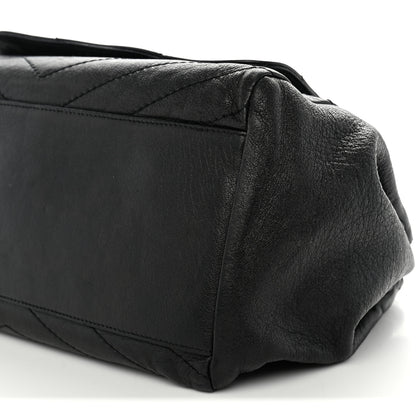 Saint Laurent Vintage Lambskin Chevron Monogram Medium Nolita Black 9 of 12