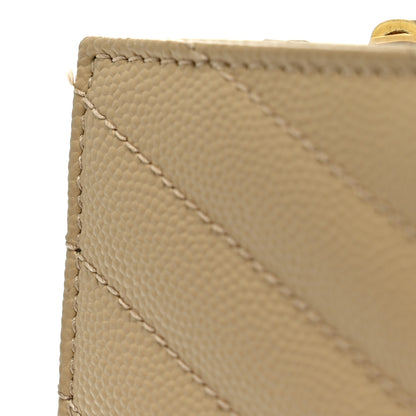 Saint Laurent Grain De Poudre Matelasse Chevron Monogram Chain Wallet Nude Powder Nude Powder 12 of 13