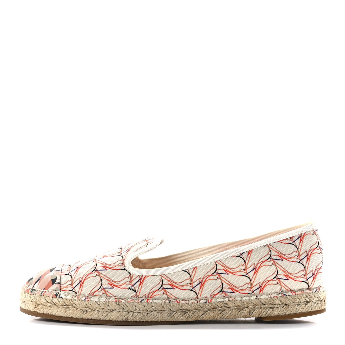Canvas Bird Print Espadrilles 39.5 Crema Coral Dahlia