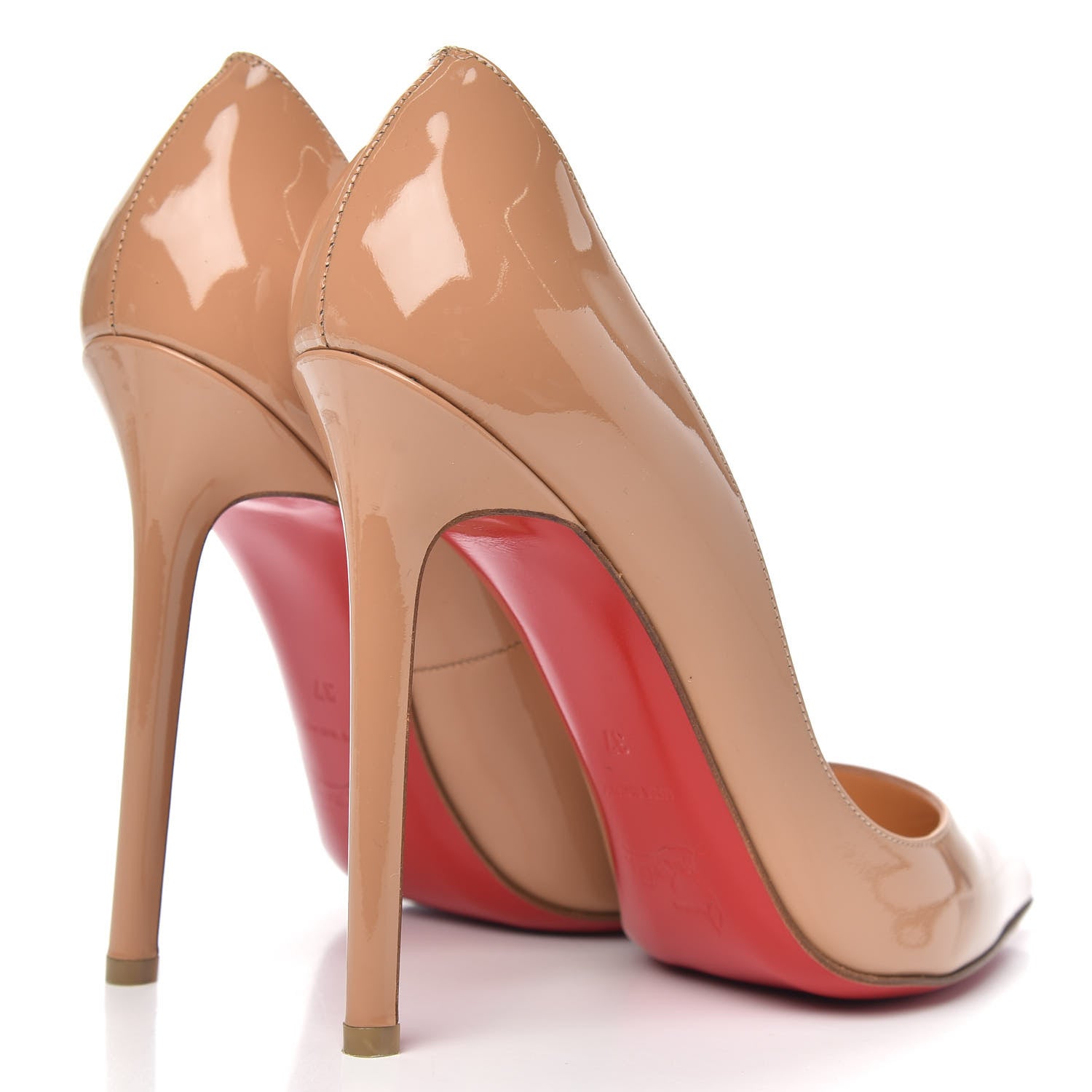 Christian Louboutin Patent Pigalle 120 Pumps 37 Nude 4 of 12