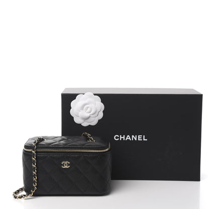 Chanel Caviar Quilted Small Vanity Case With Chain Black 10 of 10